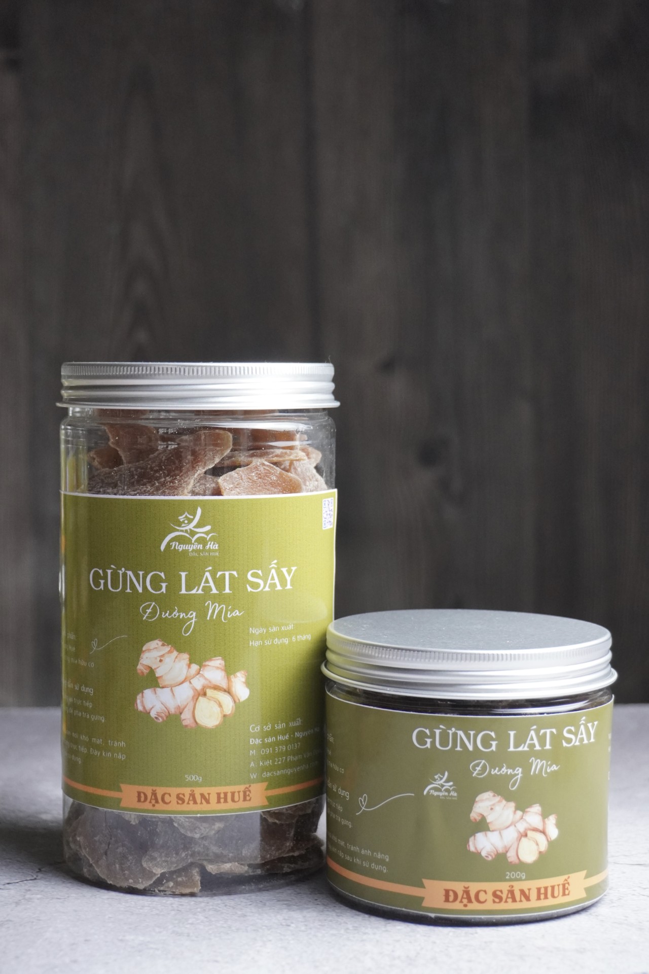 Gừng lát Huế sấy đường mía chất lượng cao